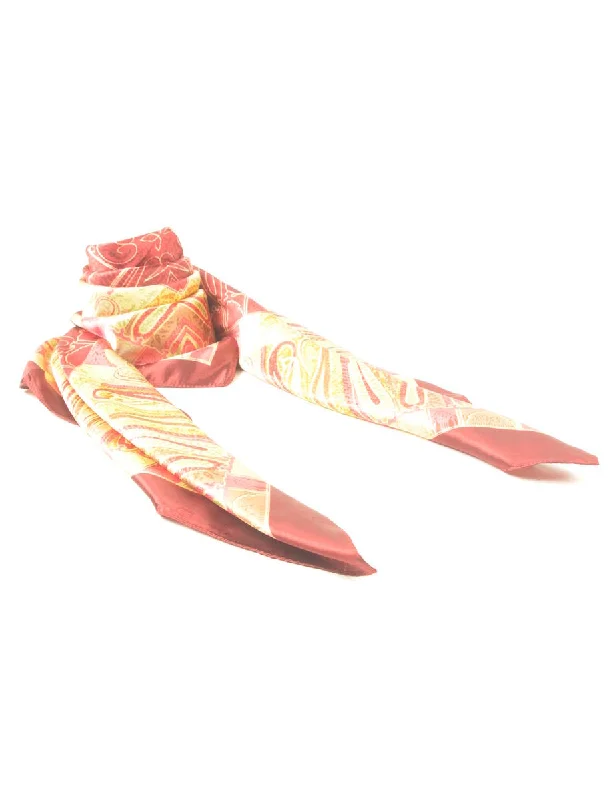 Maroon & Yellow Paisley Print Head Scarf - M Business