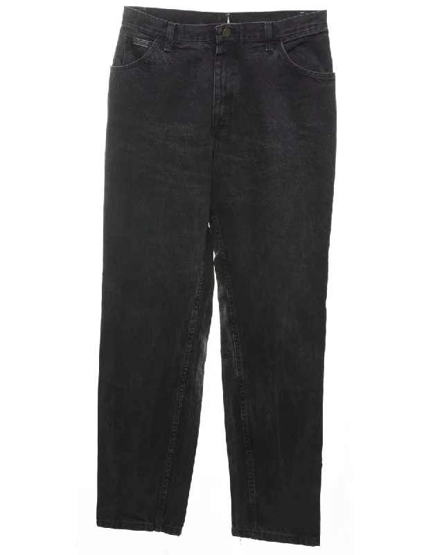 Tapered Black Classic Wrangler Jeans - W32 L30 Cool Women's Distressed