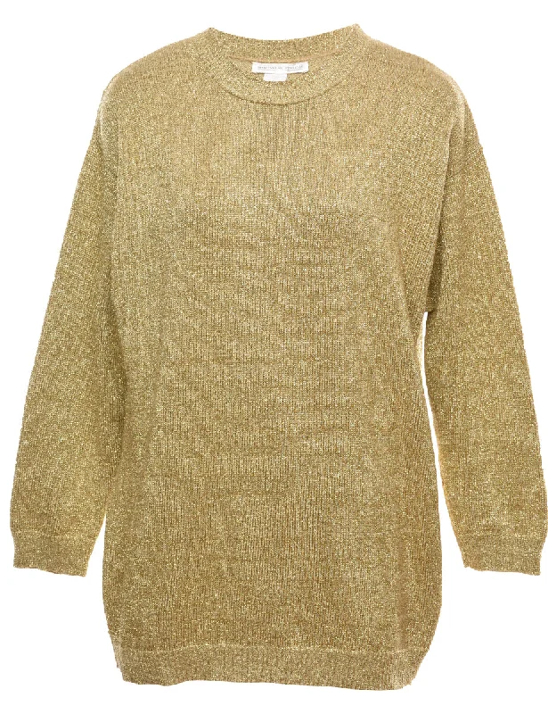 Lurex Thread Pattern Jumper - S Relaxed Women's Beachy
