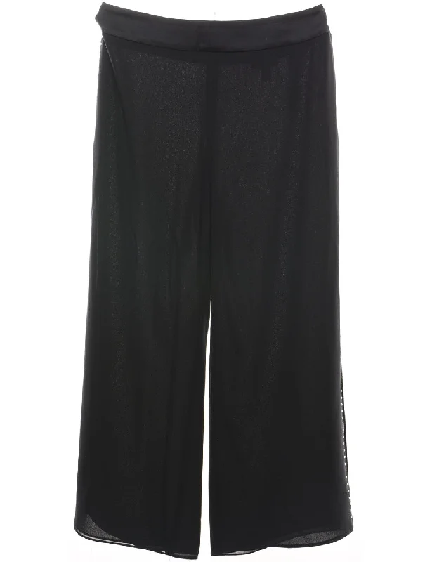 Black Classic Culotte Trousers - W35 L31 Vintage Women's 1970S 