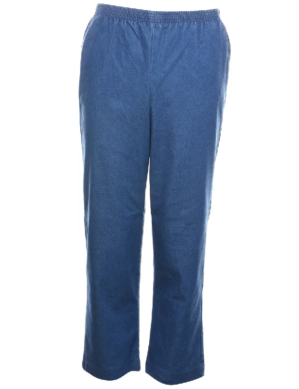 Alfred Dunner Medium Wash Denim Trousers - W24 L29 Classic Women's Pin - striped