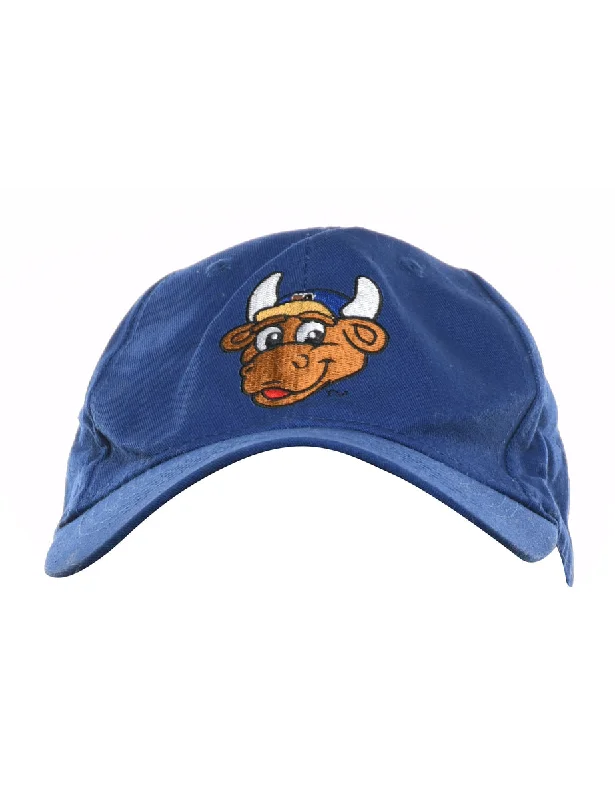 Blue Embroidered Cap - XS Refined Women's Hand - crafted