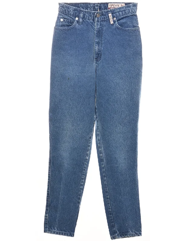 Medium Wash High Waist Tapered Jeans - W25 L30 Confident Women's High - fashion