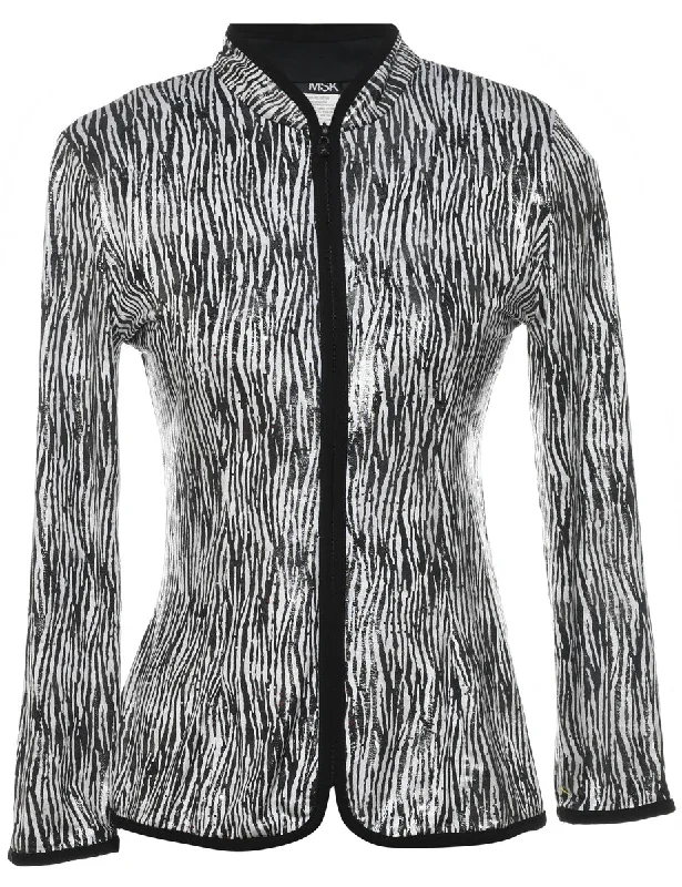 Animal Print Evening Jacket - S Artistic Women's Hand - painted