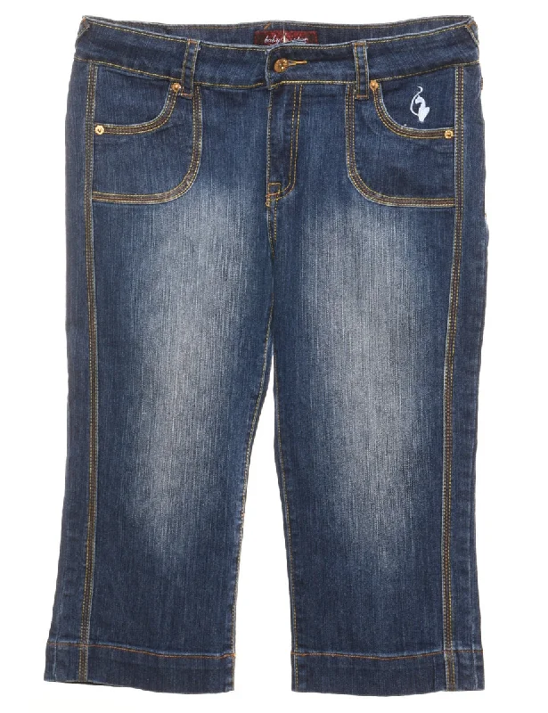 Cropped Baby Phat Y2K Embellished Jeans - W34 L18 Modern Women's 