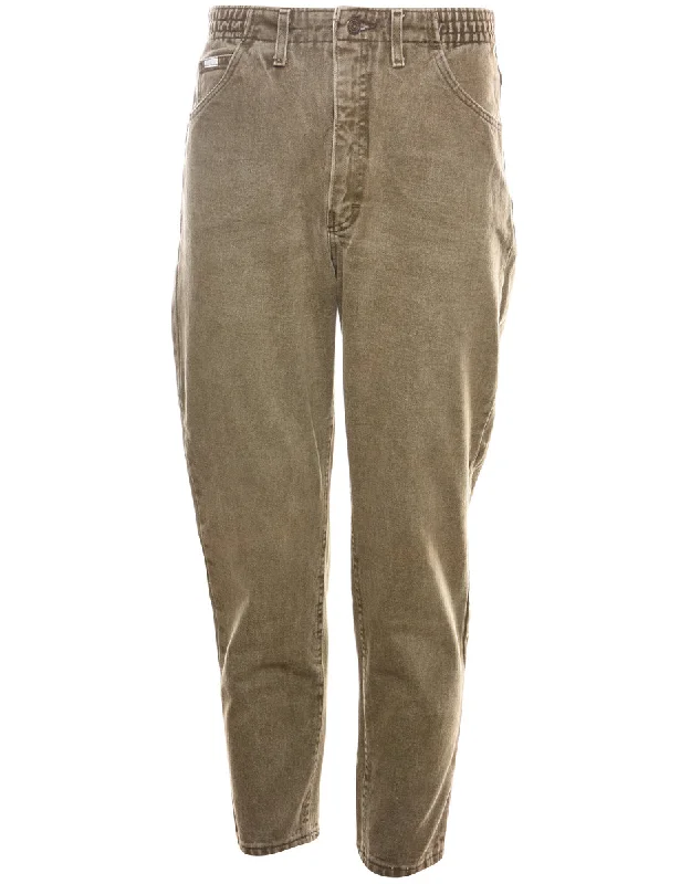 Olive Green Lee Denim Trousers - W30 L27 Youthful Women's Pop
