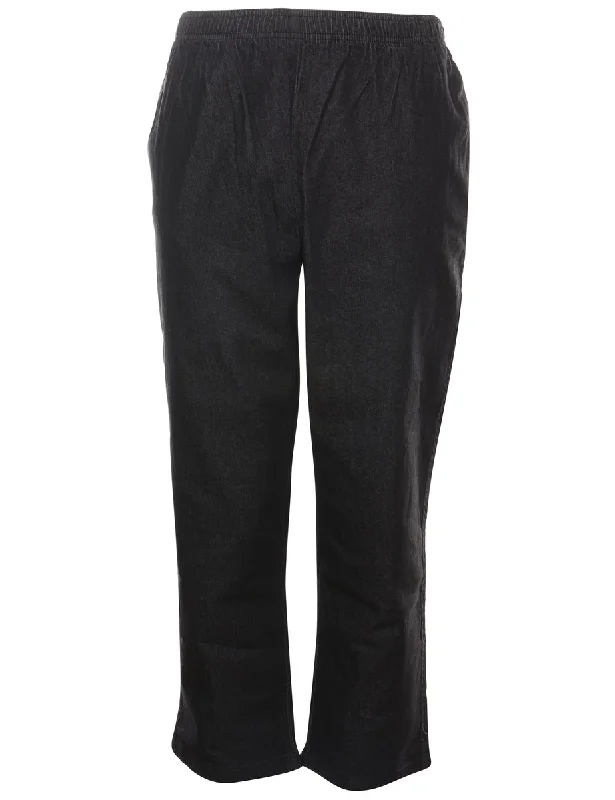 Black Denim Casual Trousers - W30 L26 Bold Women's Statement