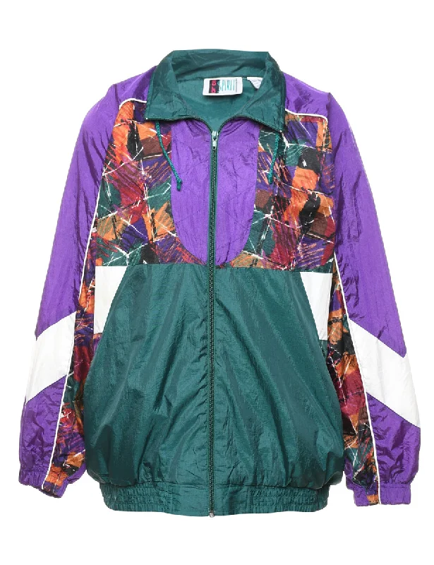 Patchwork Design Multi-Colour Nylon Jacket - L Refined Women's 