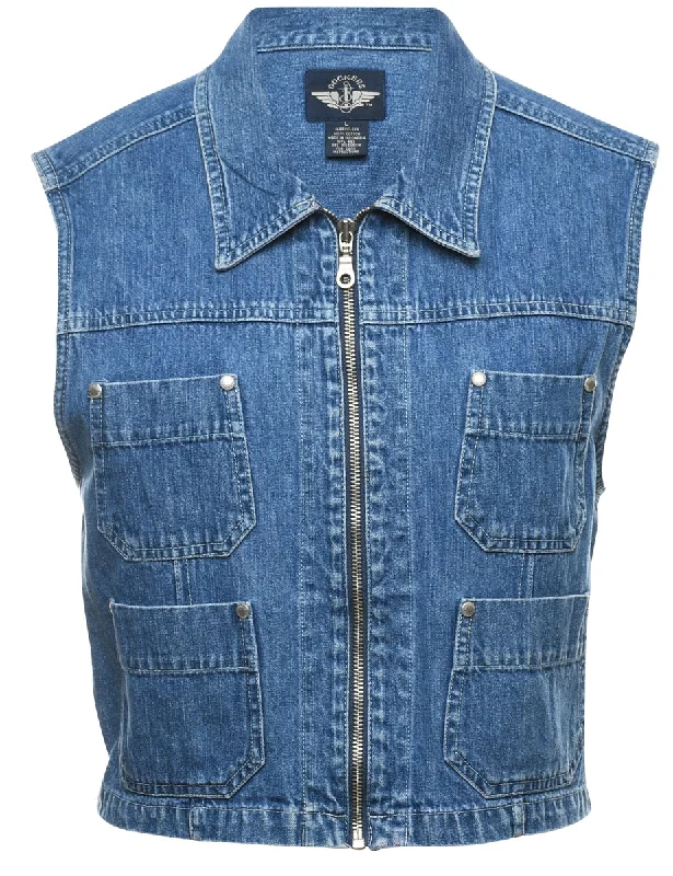 Dockers Denim Jacket Vest - L Preppy Women's College
