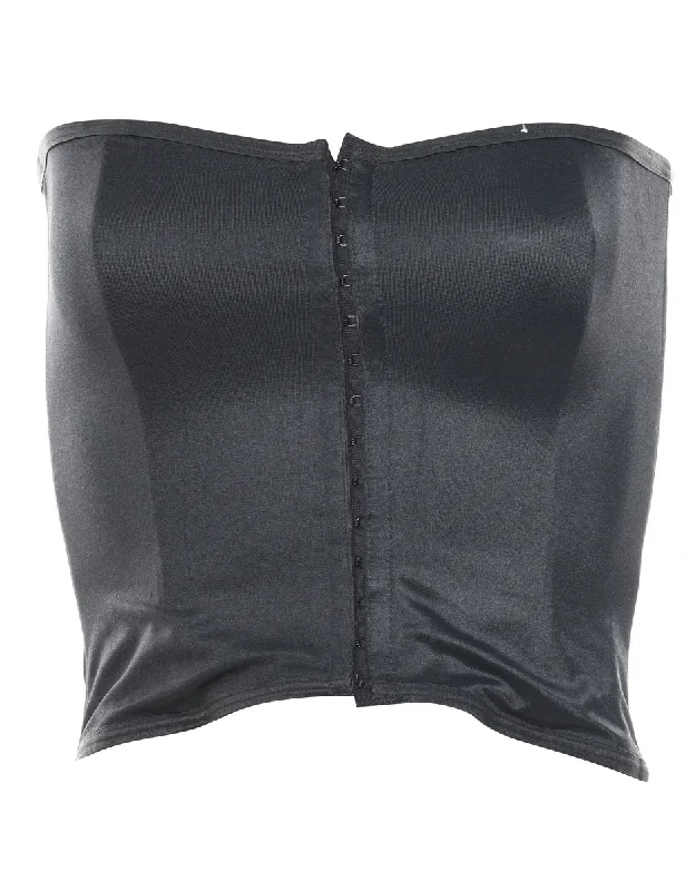 Plain Black Corset Top - S Country