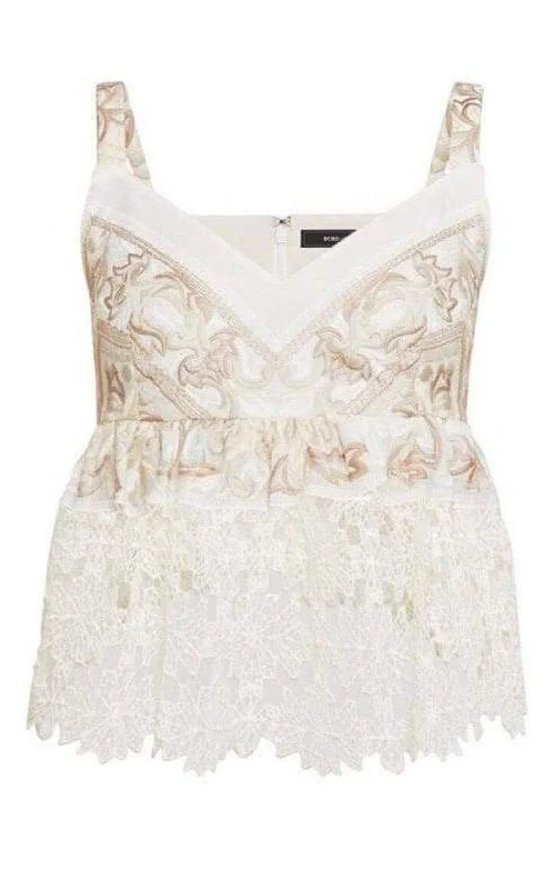 Floral Embroidered Tank Top Sophisticated Women's Tailored
