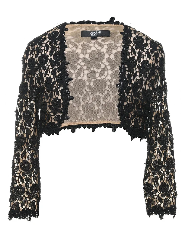 Lace Beaded Sequined Evening Jacket - S purpose