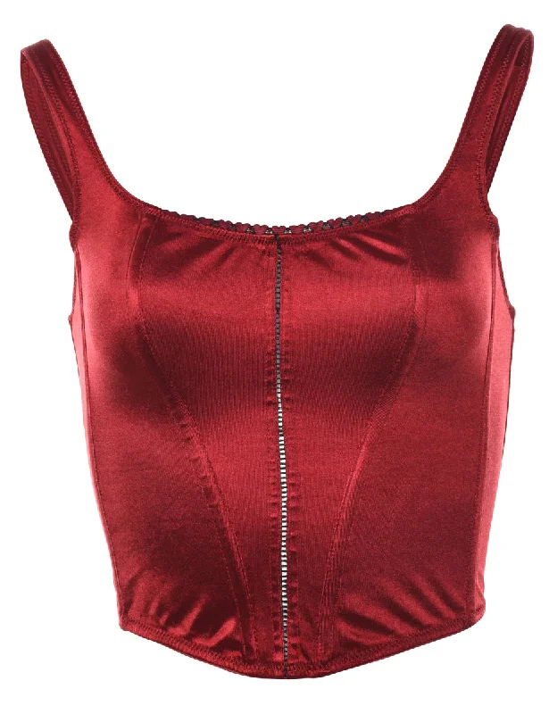 Maroon Classic Corset Top - XS Relaxed Women's 