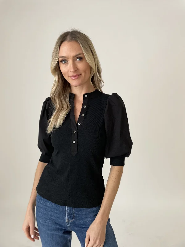 Mixed Media Tee Black Bold Women's Animal Print