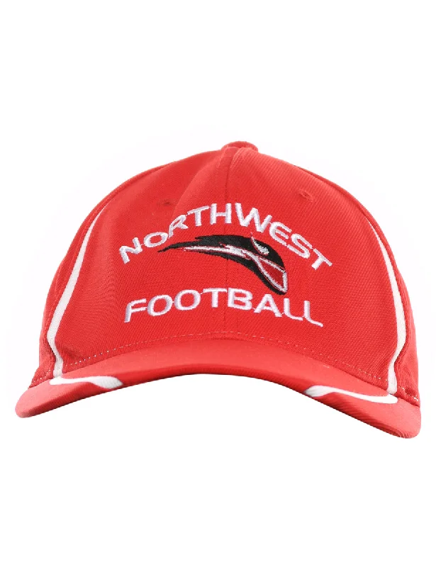 Red Embroided Cap - XS Trendy Women's Oversized