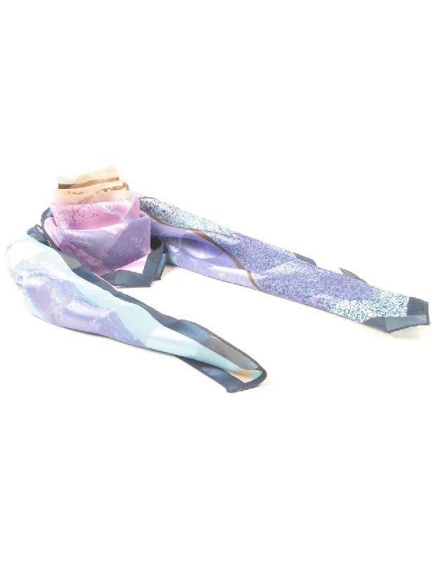 Psychedelic Print Scarf - L Monochromatic Office Style