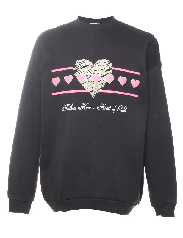 Black Printed Sweatshirt - XL Refined Women's 