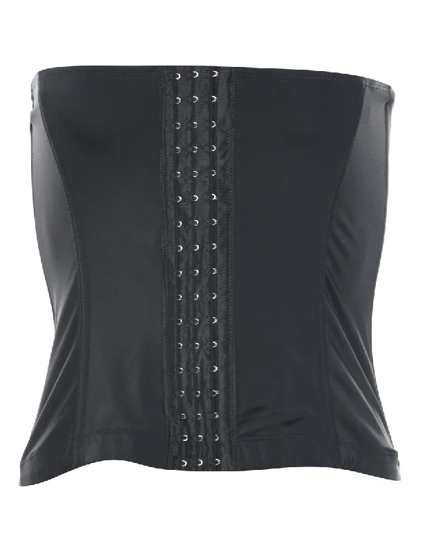 Plain Black Boned Corset - S Sporty Women's Athleisure 